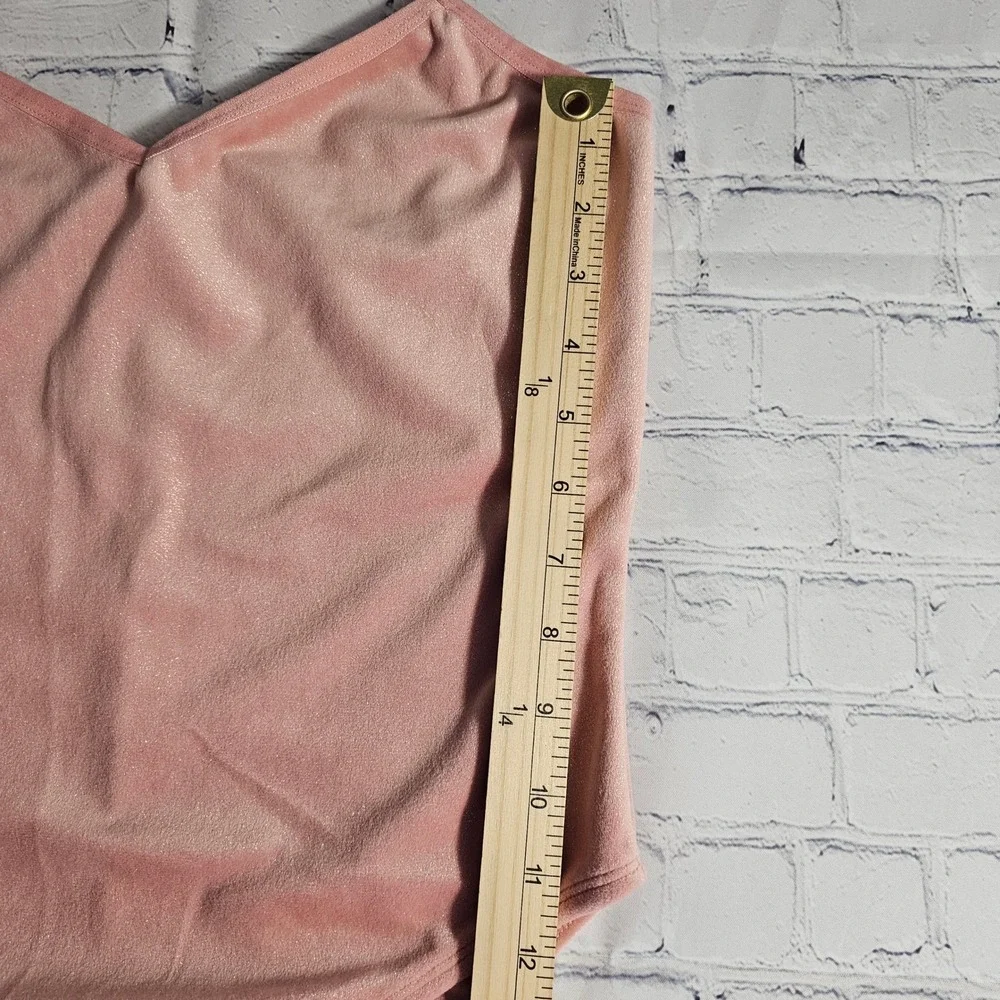 Dreamgirl Pink‎ Velour Halter Neck Thong Bodysuit Lingerie Size M/L Shimmer
